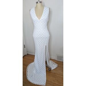 Windsor Size Small Sequin Mermaid Gown Open Back Maxi Prom Party Wedding Dress